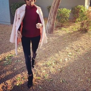Blush tone lightweight trench coat